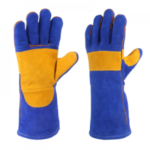 Фото защита рук краги сварщика спилковые пятипалые на подкладке &#34;blue welder&#34; ООО Форинтекс